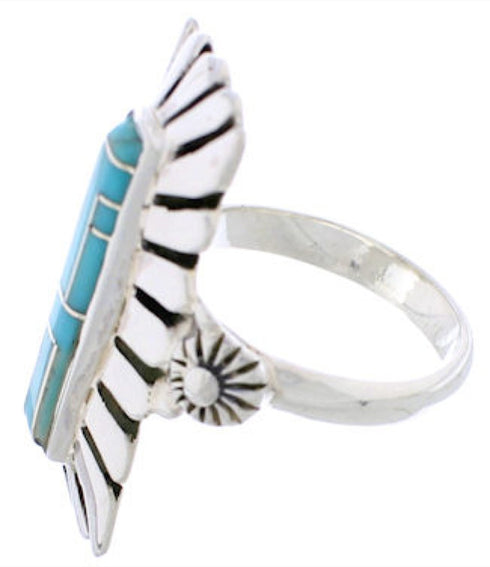 Sterling Silver Southwest Turquoise Ring Size 6-1/4 EX42849